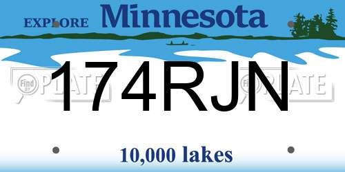 174RJN Minnesota License Plate