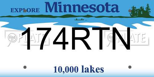 174RTN Minnesota License Plate