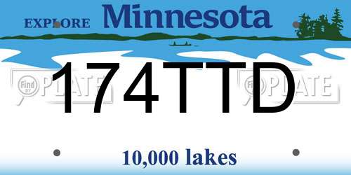 174TTD Minnesota License Plate
