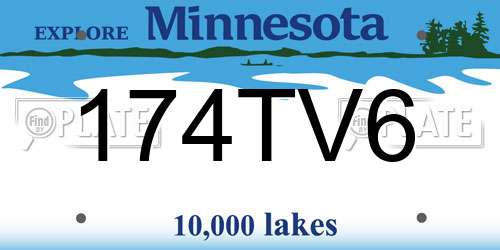 174TV6 Minnesota License Plate