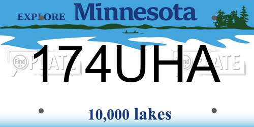 174UHA Minnesota License Plate