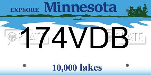 174VDB Minnesota License Plate