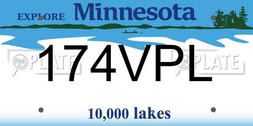 174VPL Minnesota License Plate