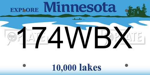 174WBX Minnesota License Plate
