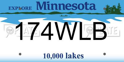 174WLB Minnesota License Plate