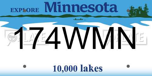 174WMN Minnesota License Plate
