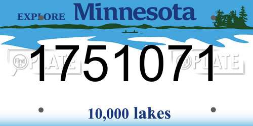 1751071 Minnesota License Plate