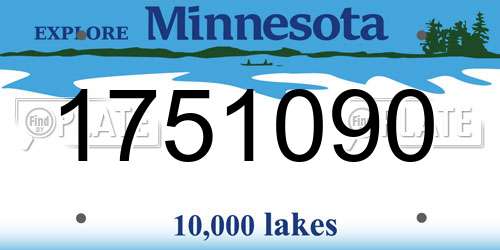 1751090 Minnesota License Plate