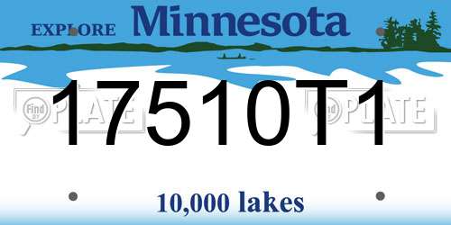 17510T1 Minnesota License Plate