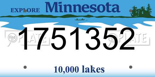 1751352 Minnesota License Plate