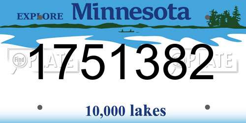 1751382 Minnesota License Plate