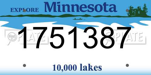 1751387 Minnesota License Plate