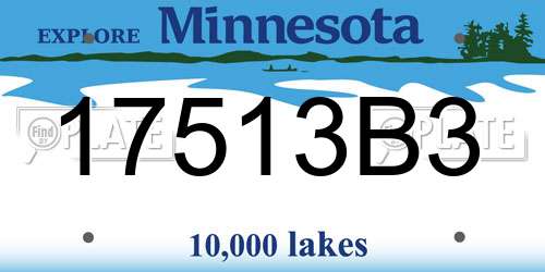 17513B3 Minnesota License Plate