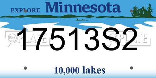 17513S2 Minnesota License Plate