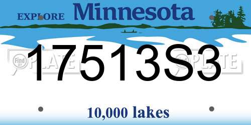 17513S3 Minnesota License Plate