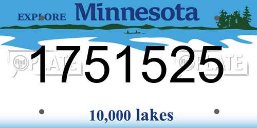 1751525 Minnesota License Plate