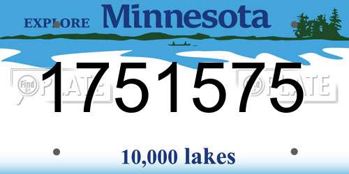 1751575 Minnesota License Plate
