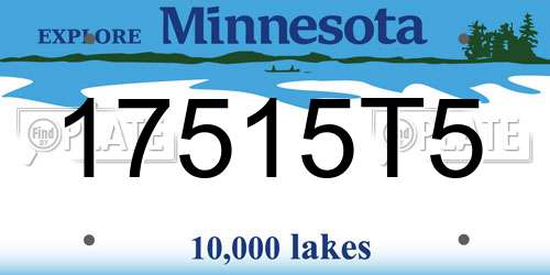17515T5 Minnesota License Plate