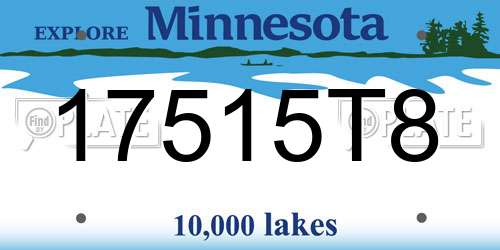 17515T8 Minnesota License Plate