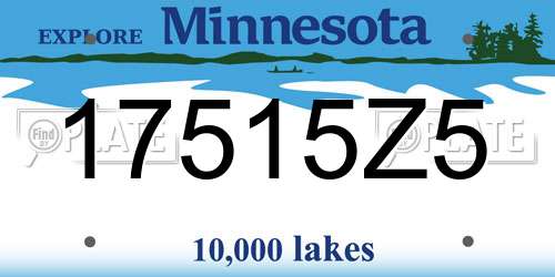 17515Z5 Minnesota License Plate