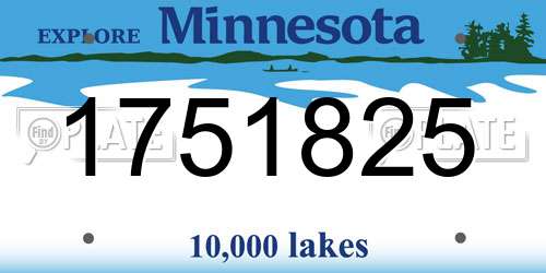 1751825 Minnesota License Plate