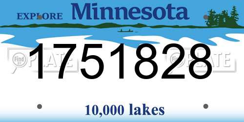 1751828 Minnesota License Plate