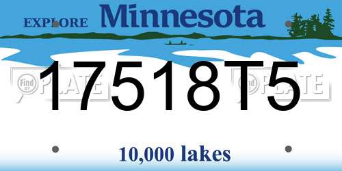 17518T5 Minnesota License Plate