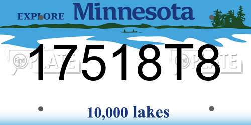 17518T8 Minnesota License Plate