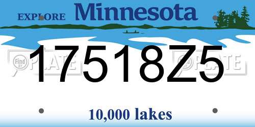 17518Z5 Minnesota License Plate