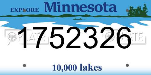 1752326 Minnesota License Plate