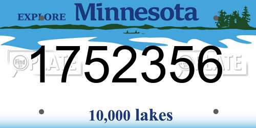 1752356 Minnesota License Plate