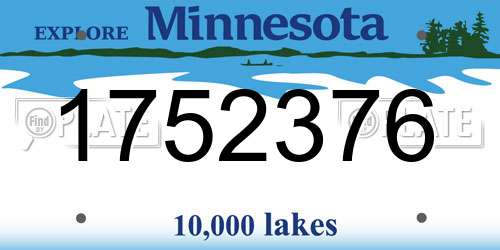 1752376 Minnesota License Plate