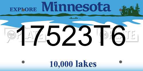 17523T6 Minnesota License Plate