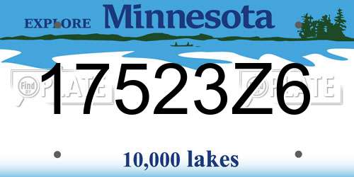 17523Z6 Minnesota License Plate