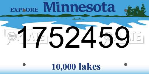 1752459 Minnesota License Plate