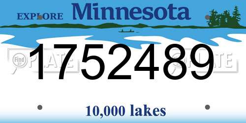 1752489 Minnesota License Plate