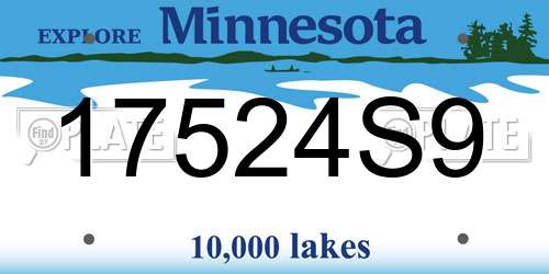 17524S9 Minnesota License Plate