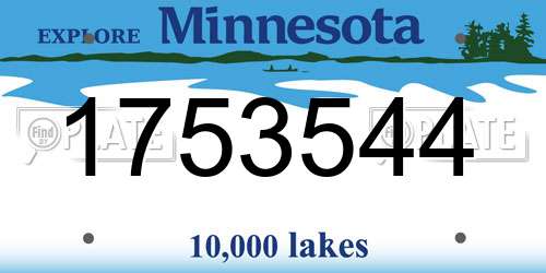 1753544 Minnesota License Plate