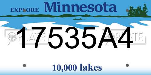 17535A4 Minnesota License Plate