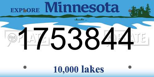 1753844 Minnesota License Plate