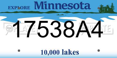 17538A4 Minnesota License Plate