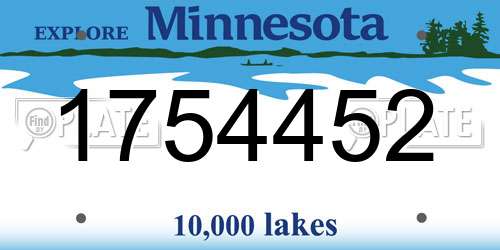 1754452 Minnesota License Plate