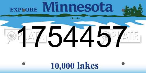 1754457 Minnesota License Plate