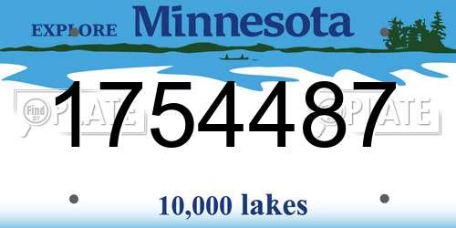 1754487 Minnesota License Plate