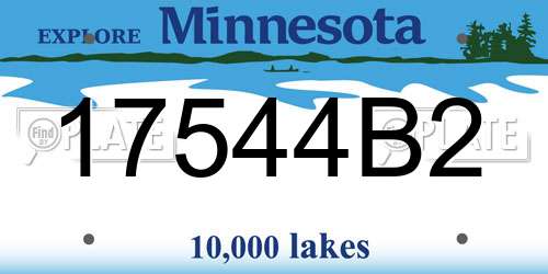 17544B2 Minnesota License Plate
