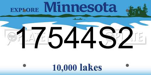 17544S2 Minnesota License Plate