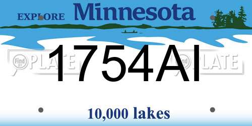 1754AI Minnesota License Plate