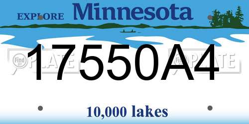 17550A4 Minnesota License Plate