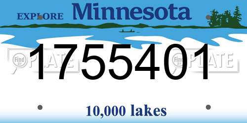 1755401 Minnesota License Plate