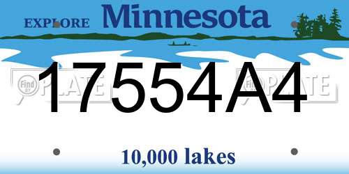 17554A4 Minnesota License Plate